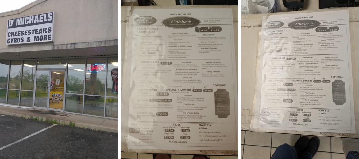 D'Michaels Menu